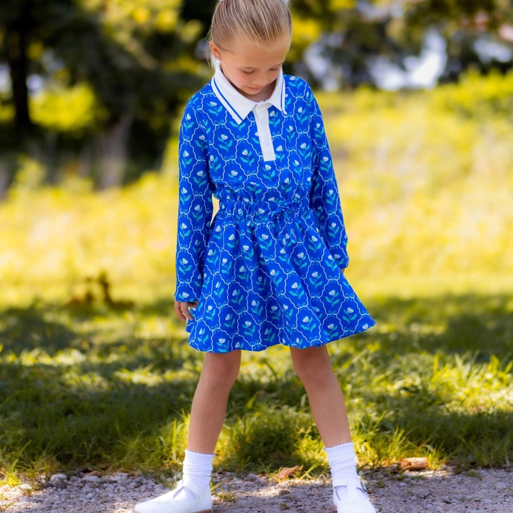 Girls Long Sleeve Polo Dress
