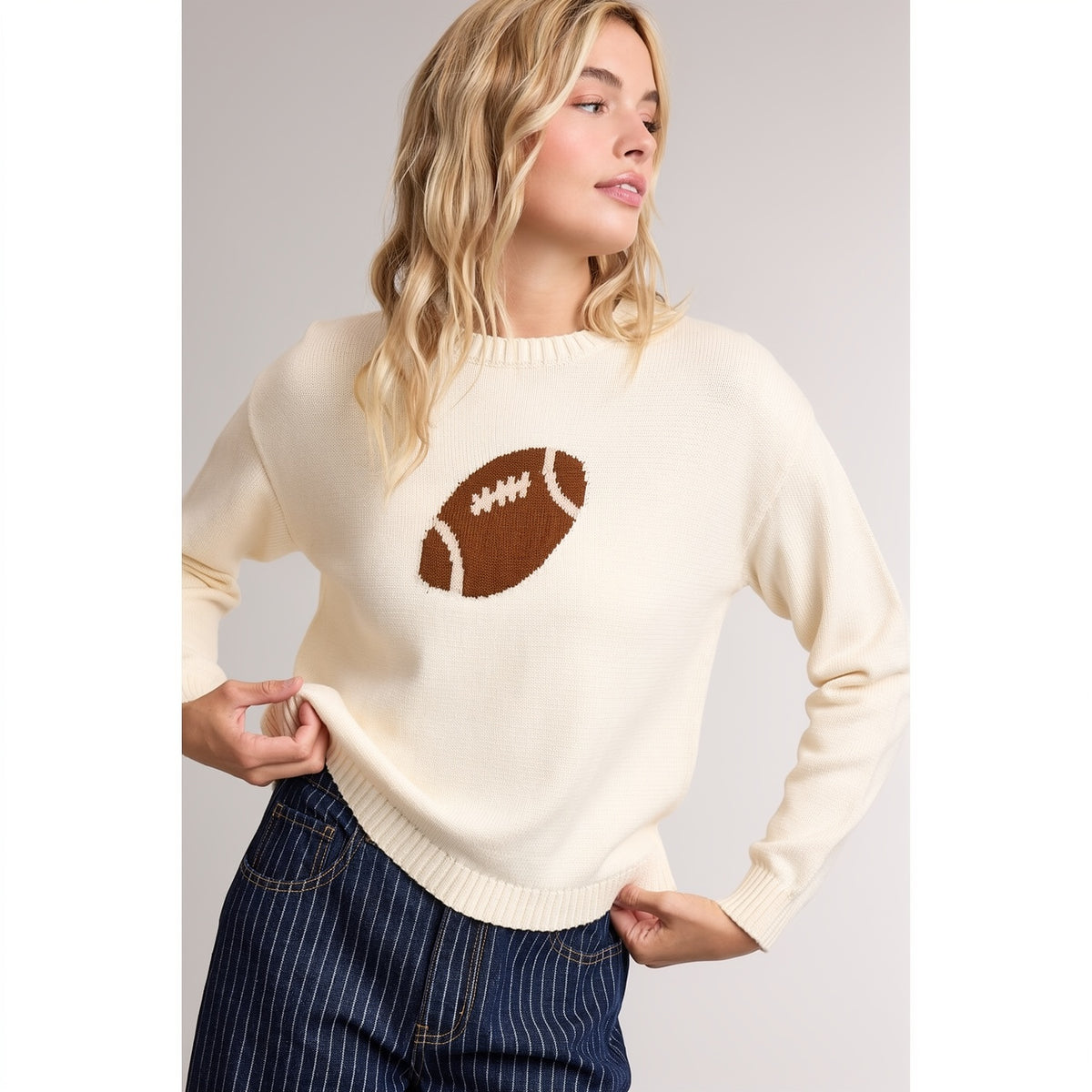 Football Graphic Knit Sweater
