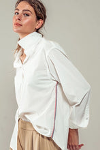 Load image into Gallery viewer, Oversized Twill Tape Stripe Button Down Shirt
