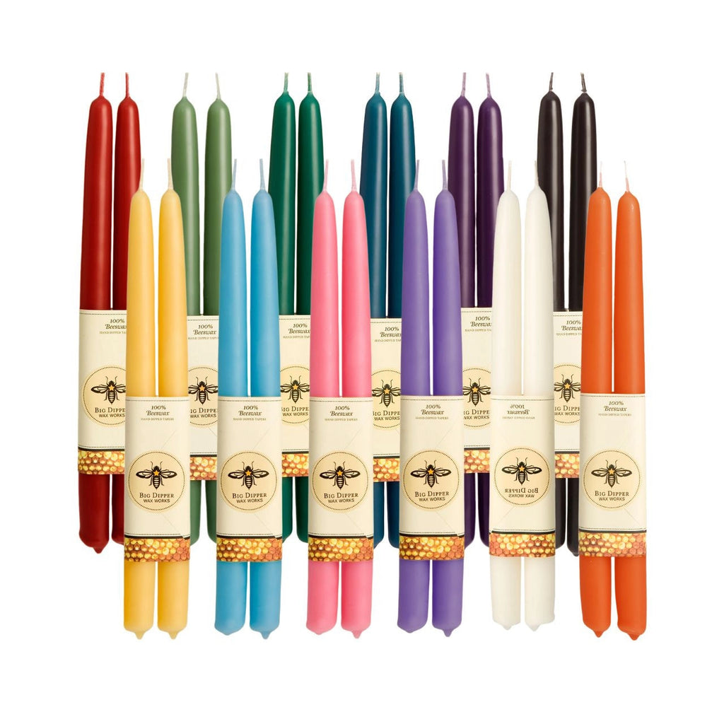 Colored Beeswax Taper Candles