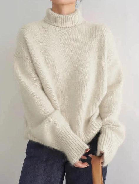 Slouchy Turtleneck Knitted Sweater