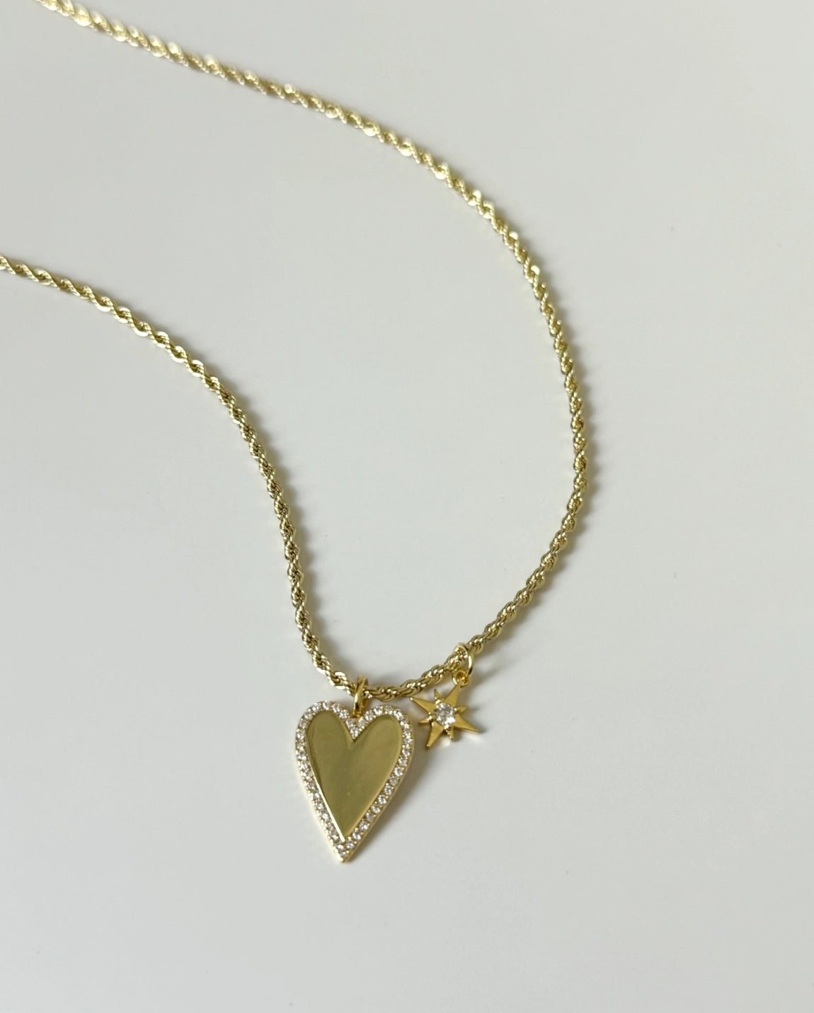 Michel Heart and Star Charm Necklace