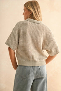 Multi Color Collared Knitted Top