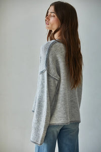 Rolled Edge Crew Neck Sweater