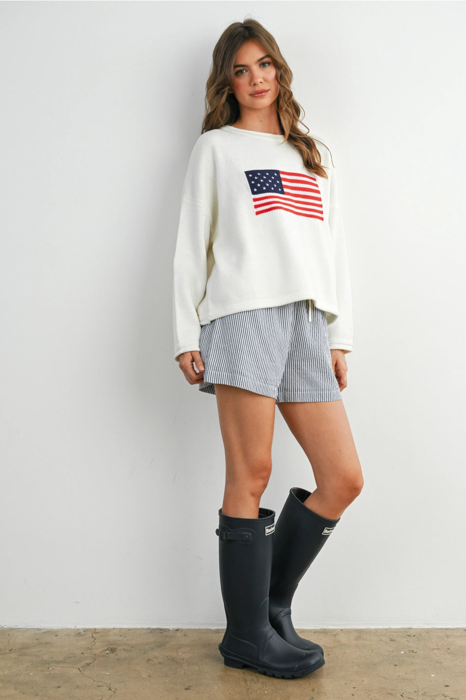 American Flag Roll Neck Sweater