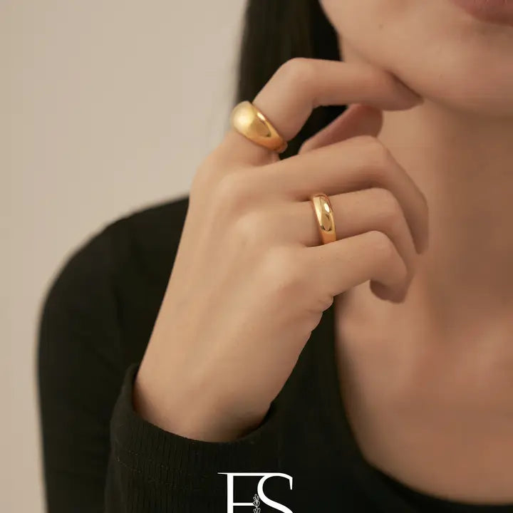 18k Gold Bubble Thin Ring