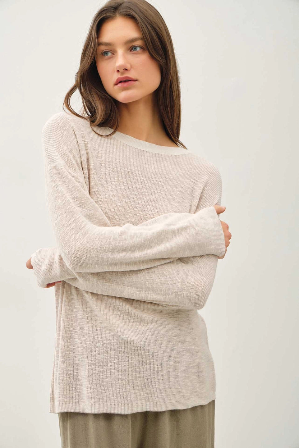 Lightweight Cotton Slub Sweater