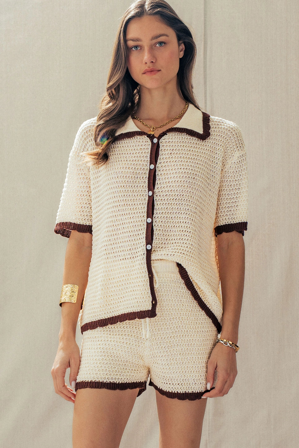 Crochet Knit 2 Two Piece Set
