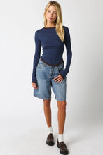 Load image into Gallery viewer, Navy Ringer Long Sleeve
