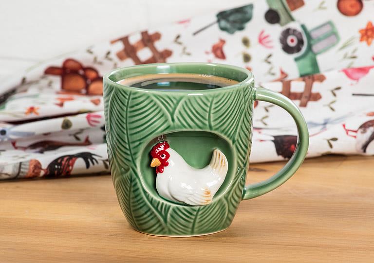 Leafy Mug with Chicken