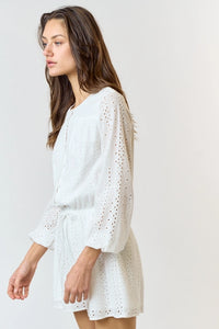 Eyelet Button Up Romper