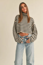 Load image into Gallery viewer, Striped Turtleneck Crop Sweater
