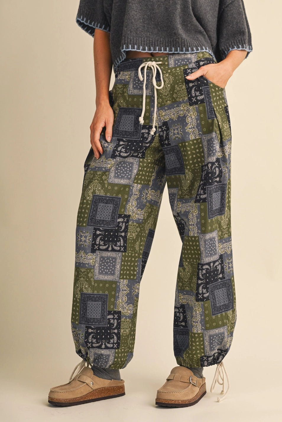 Patchwork Jogger Pants