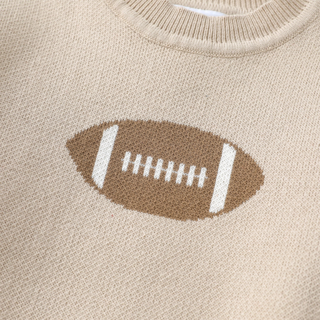 Sand Beige Kids Football Sweater