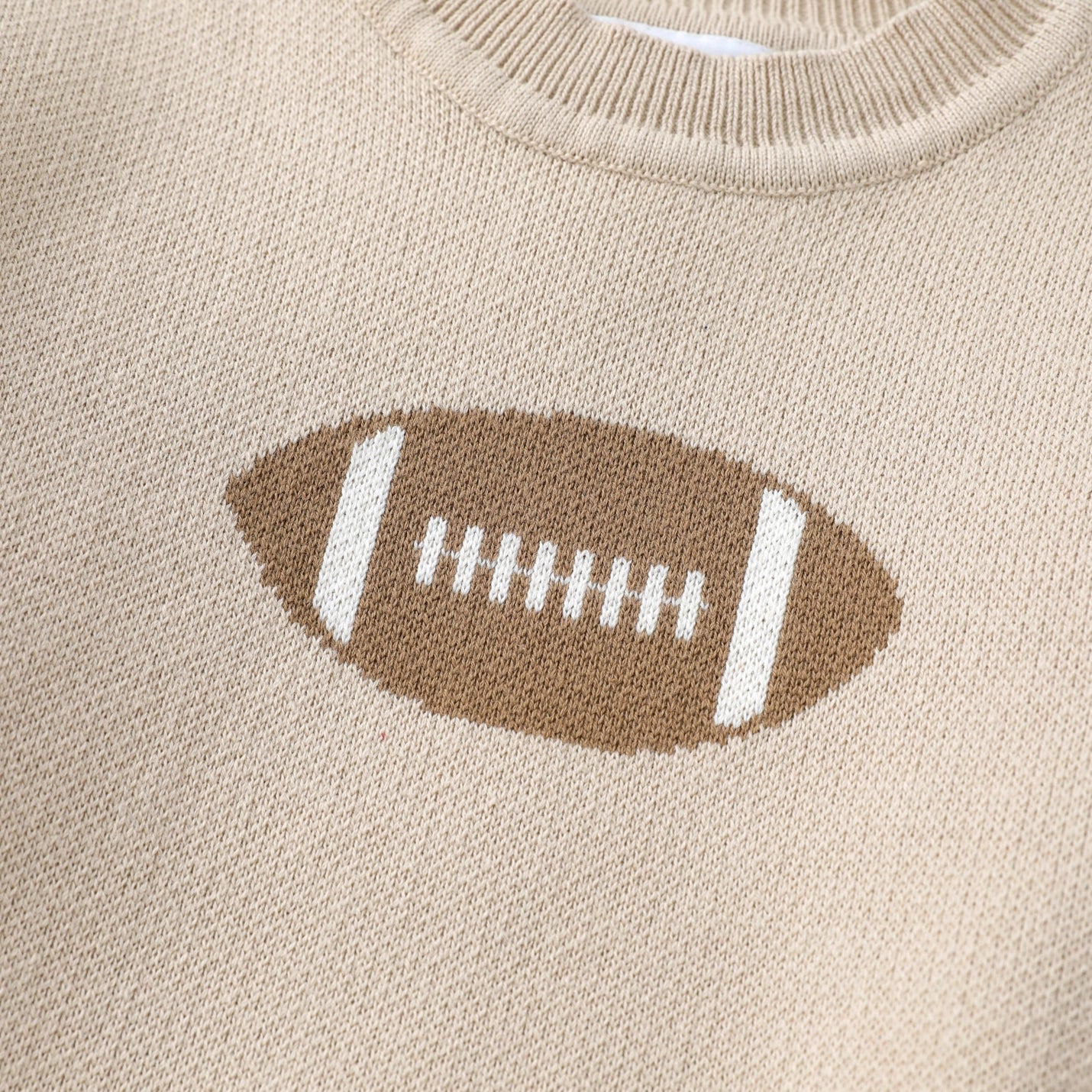 Sand Beige Kids Football Sweater