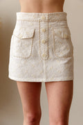 Floral Embroidered Mini Skirt