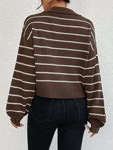 Load image into Gallery viewer, Striped Cropped Knit Sweater
