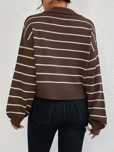 Striped Cropped Knit Sweater