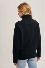 Load image into Gallery viewer, Black Knit Turtle Neck Sweater
