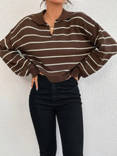 Load image into Gallery viewer, Striped Cropped Knit Sweater
