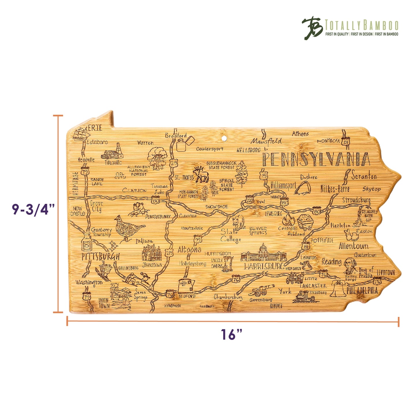 PA Destinations Cutting Board