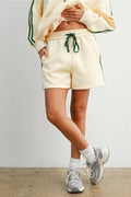 Contrast Striped Drawstring Shorts