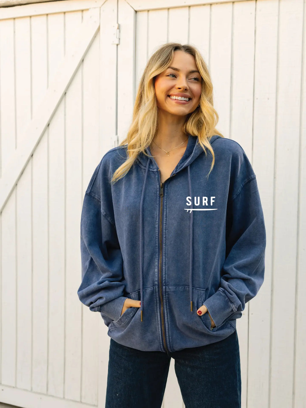 Surf Mineral Zipper Hooded Pullover