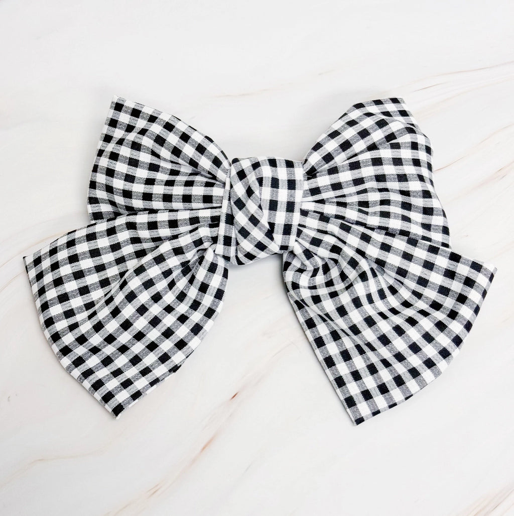 Gingham Bow Hair Clip