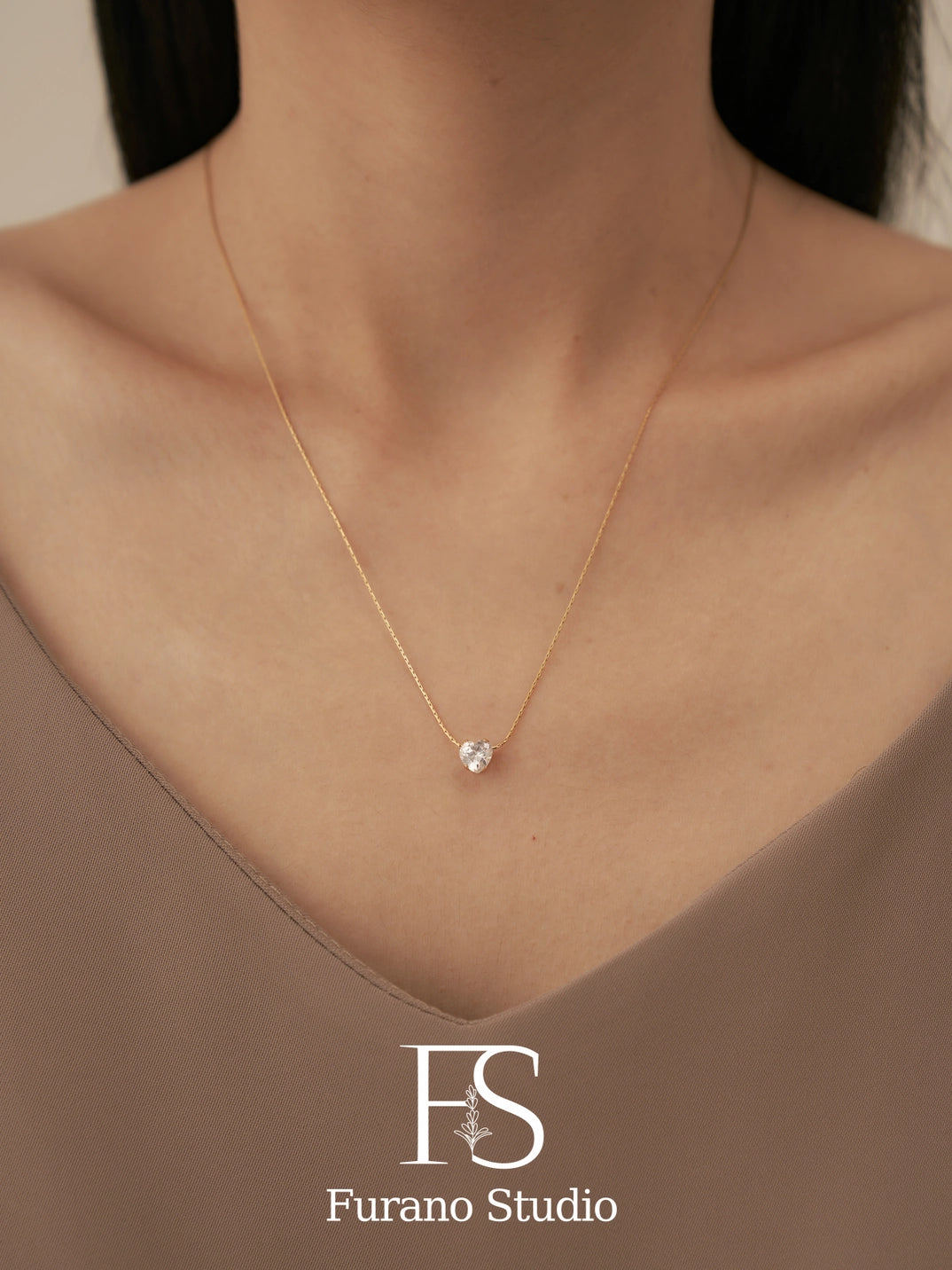 Floating Diamond Heart Pendant Necklace