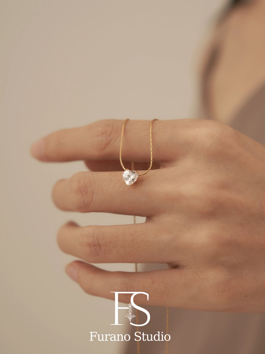 Floating Diamond Heart Pendant Necklace