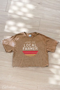 Support Your Local Farmer Cropped Mineral Graphic Top