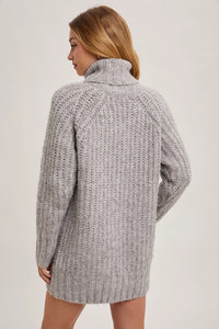 Chunky Turtleneck Tunic Sweater