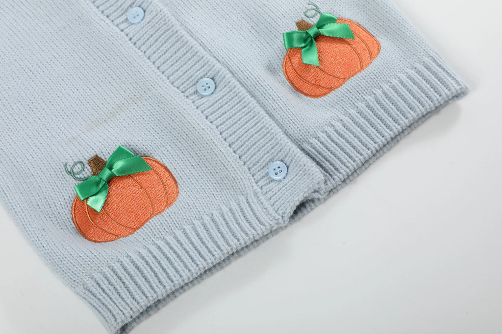 Kids Pumpkin Girls Cardigan