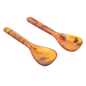 Tortoise Shell Resin Salad Server Set