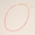 Beaded Necklace - Gold Pink