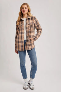 Beige Flannel Button Down