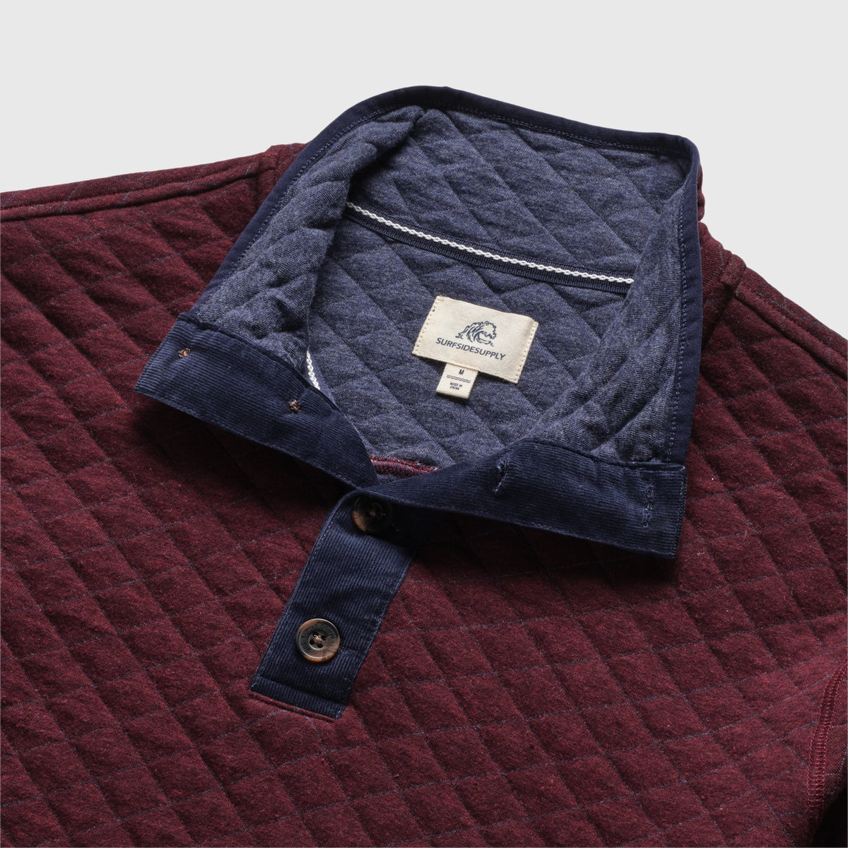 Ken Quilted Button Mock