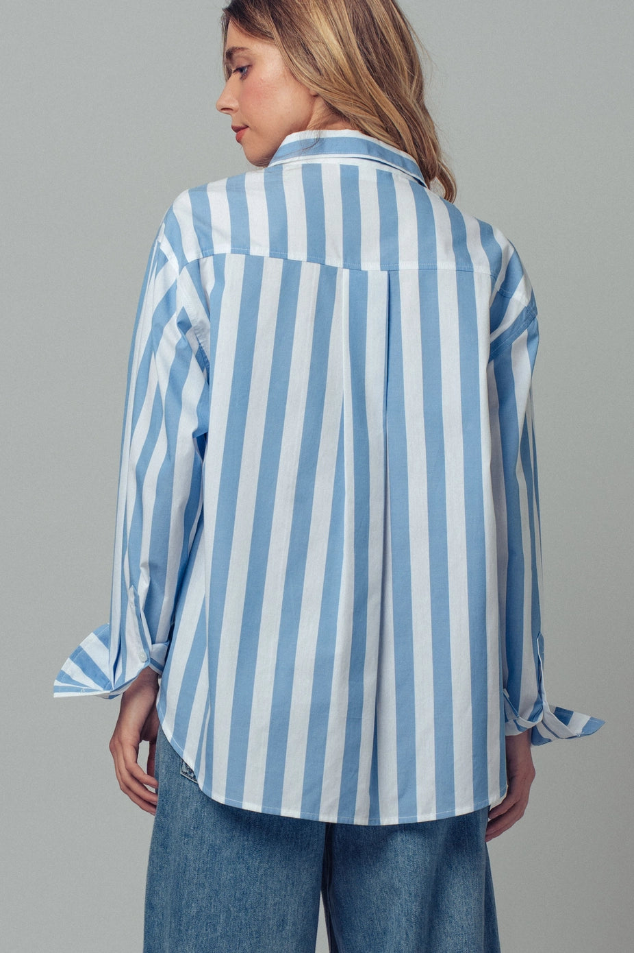Oversized Striped Button Down Shirt