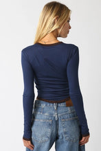 Load image into Gallery viewer, Navy Ringer Long Sleeve
