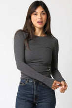 Load image into Gallery viewer, Charcoal Ribbed Long Sleeve
