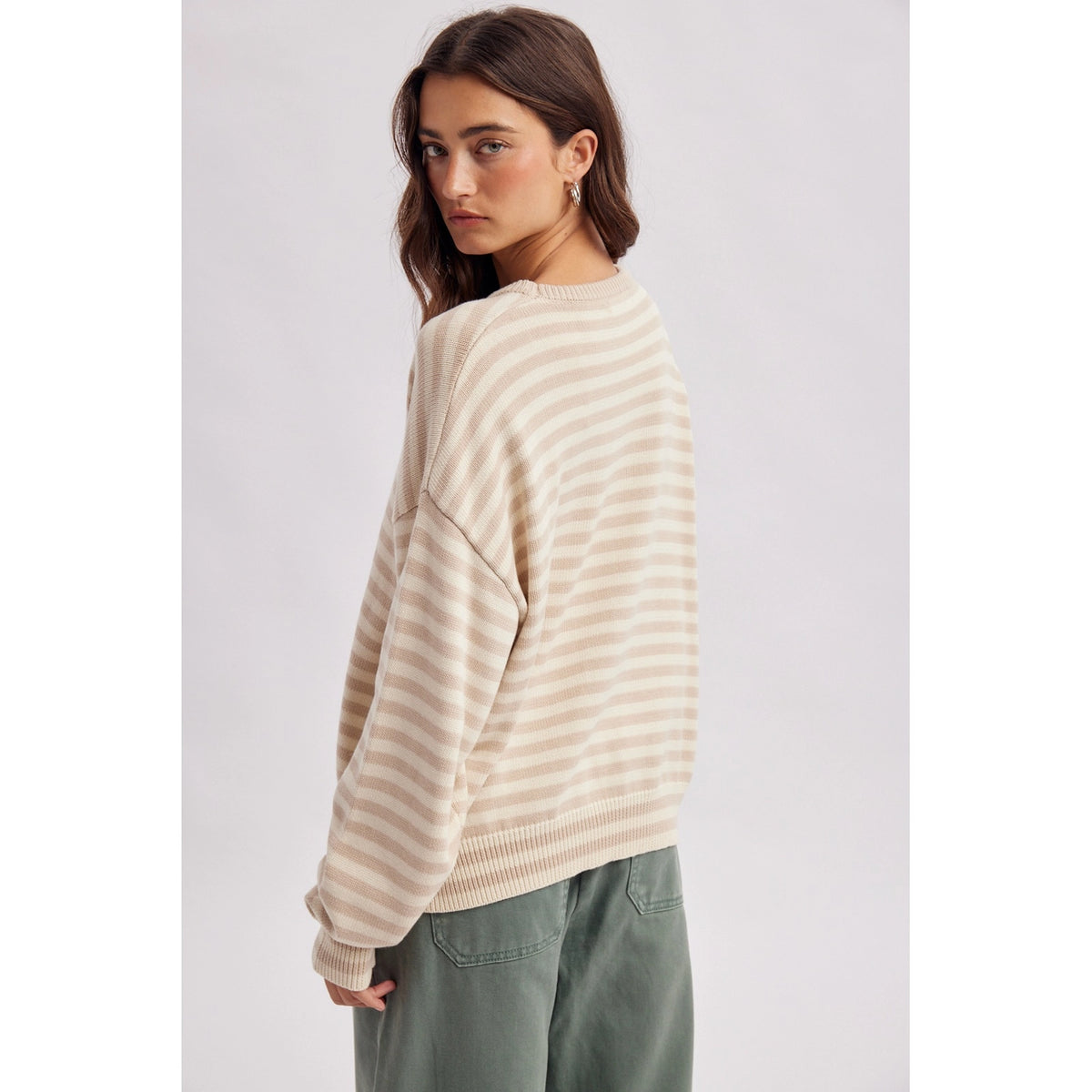 Striped Fish Crew Neck Sweater