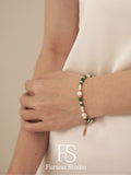 Pearl and Green Beaded Bracelet