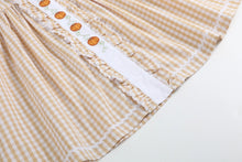 Load image into Gallery viewer, Brown Gingham Pumpkin Dress
