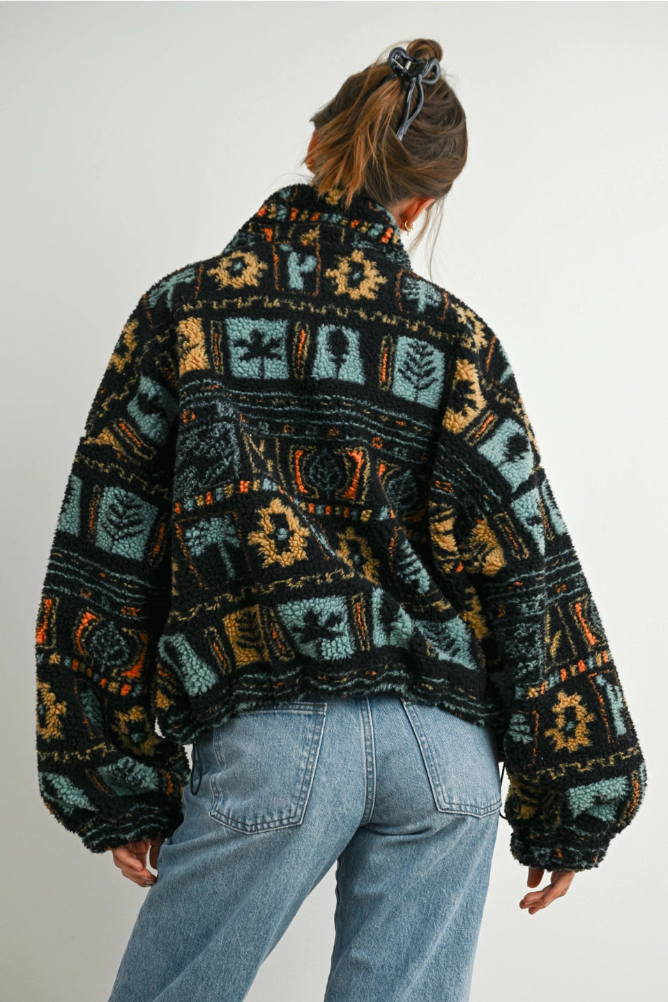 Zip-Up Polar Fleece Mock Neck  Jacket