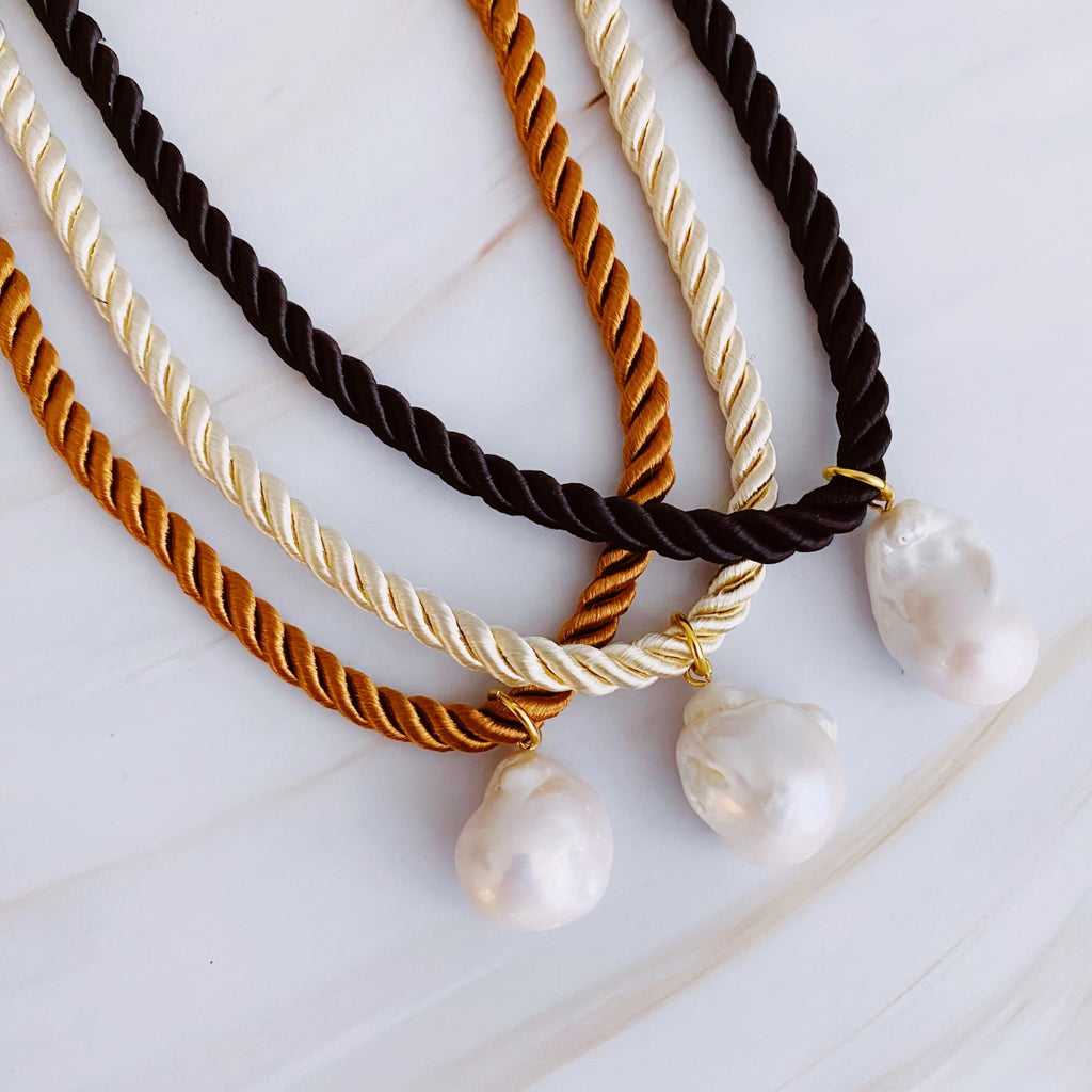 Satin Baroque Pearl Necklace