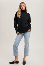 Load image into Gallery viewer, Black Knit Turtle Neck Sweater
