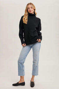 Black Knit Turtle Neck Sweater
