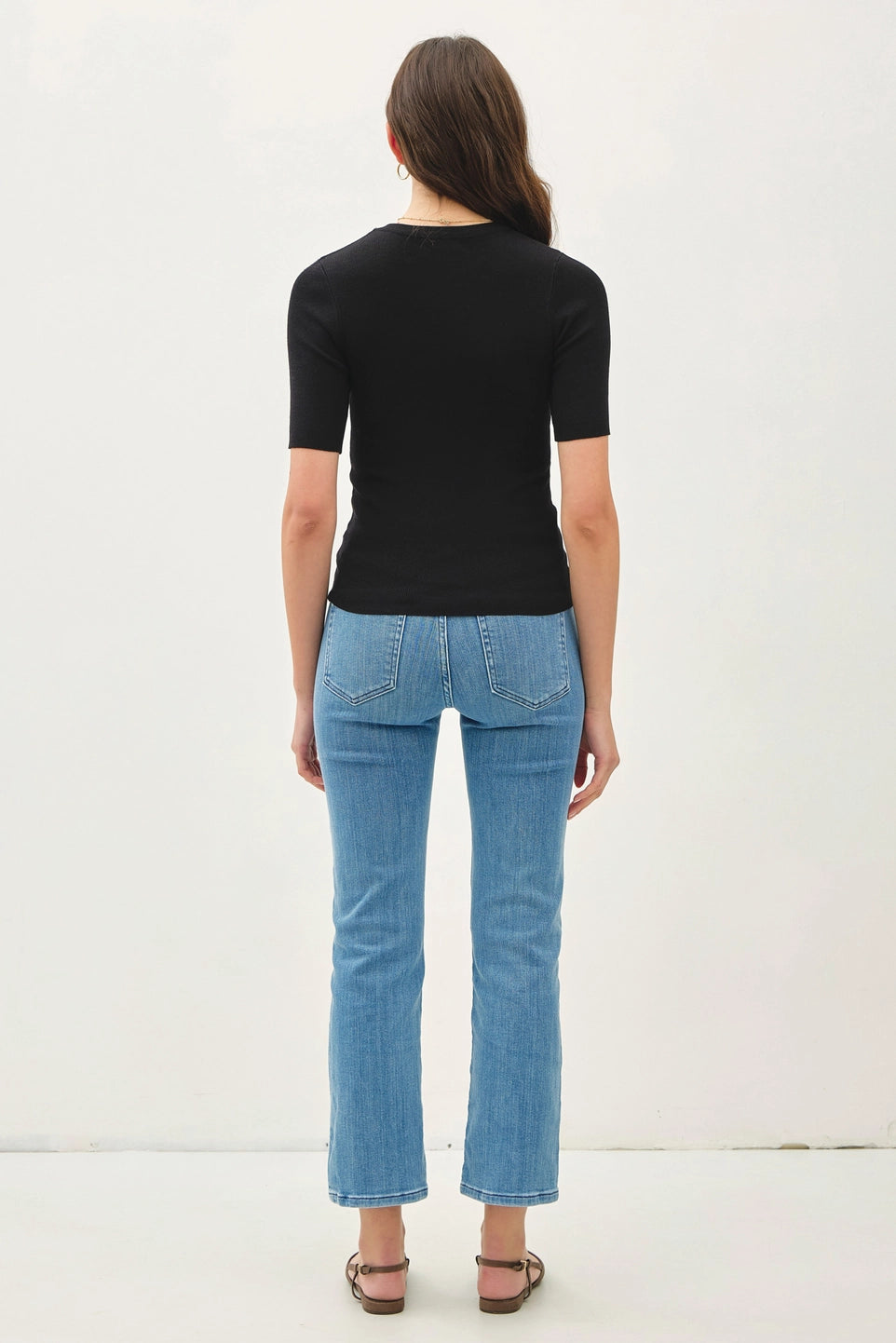Half Sleeve Rib Knit Top