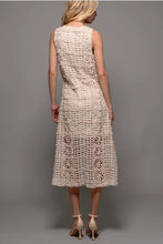 Load image into Gallery viewer, Intricate Floral Knit Sleeveless Midi Dress
