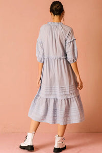 Monochromatic Ruffled Midi Dress